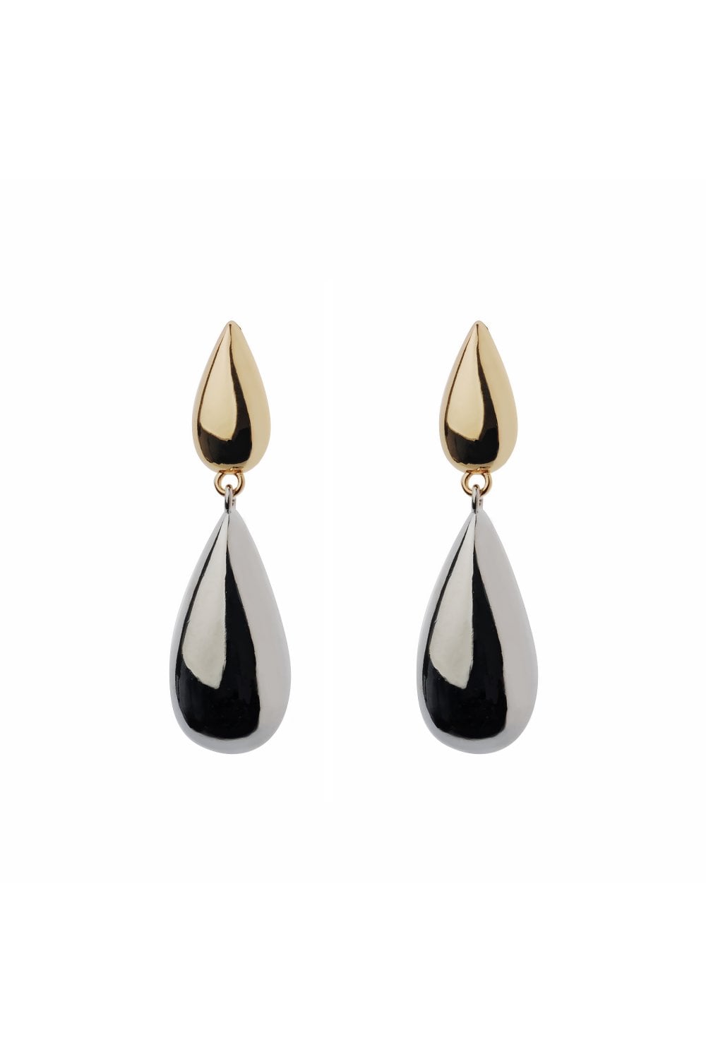 Chic Duo Tone Teardrop Stud