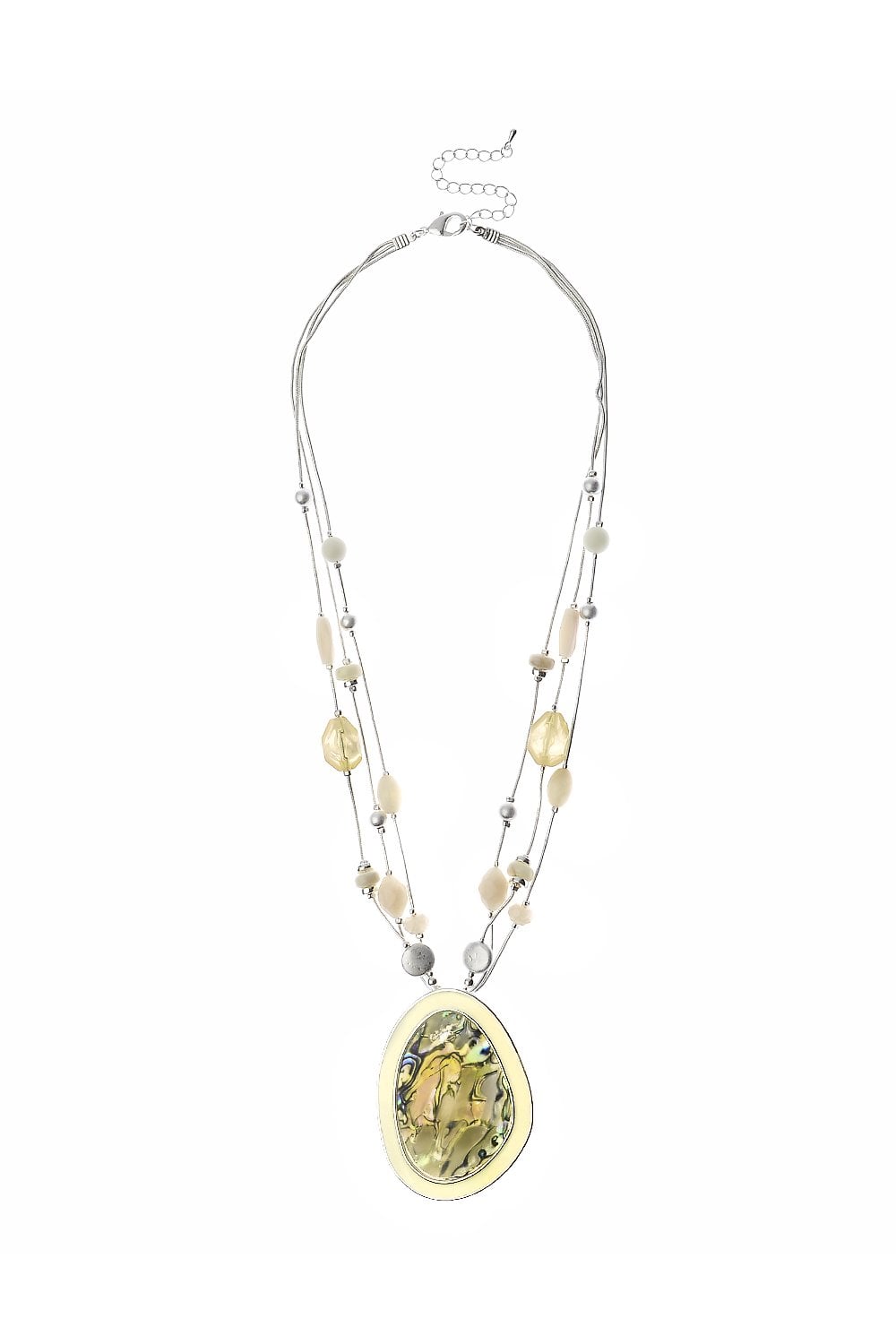 Mystic Radiance Silver Necklace With Abalone Accent