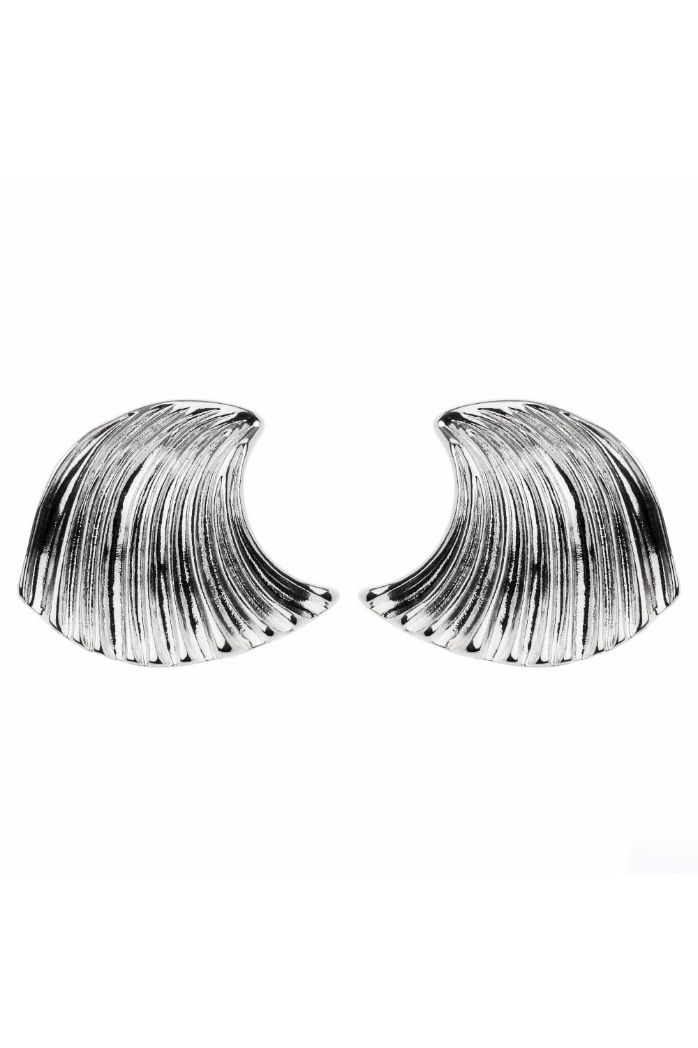 Bold and Chic Oversized Fan Design Post Earring