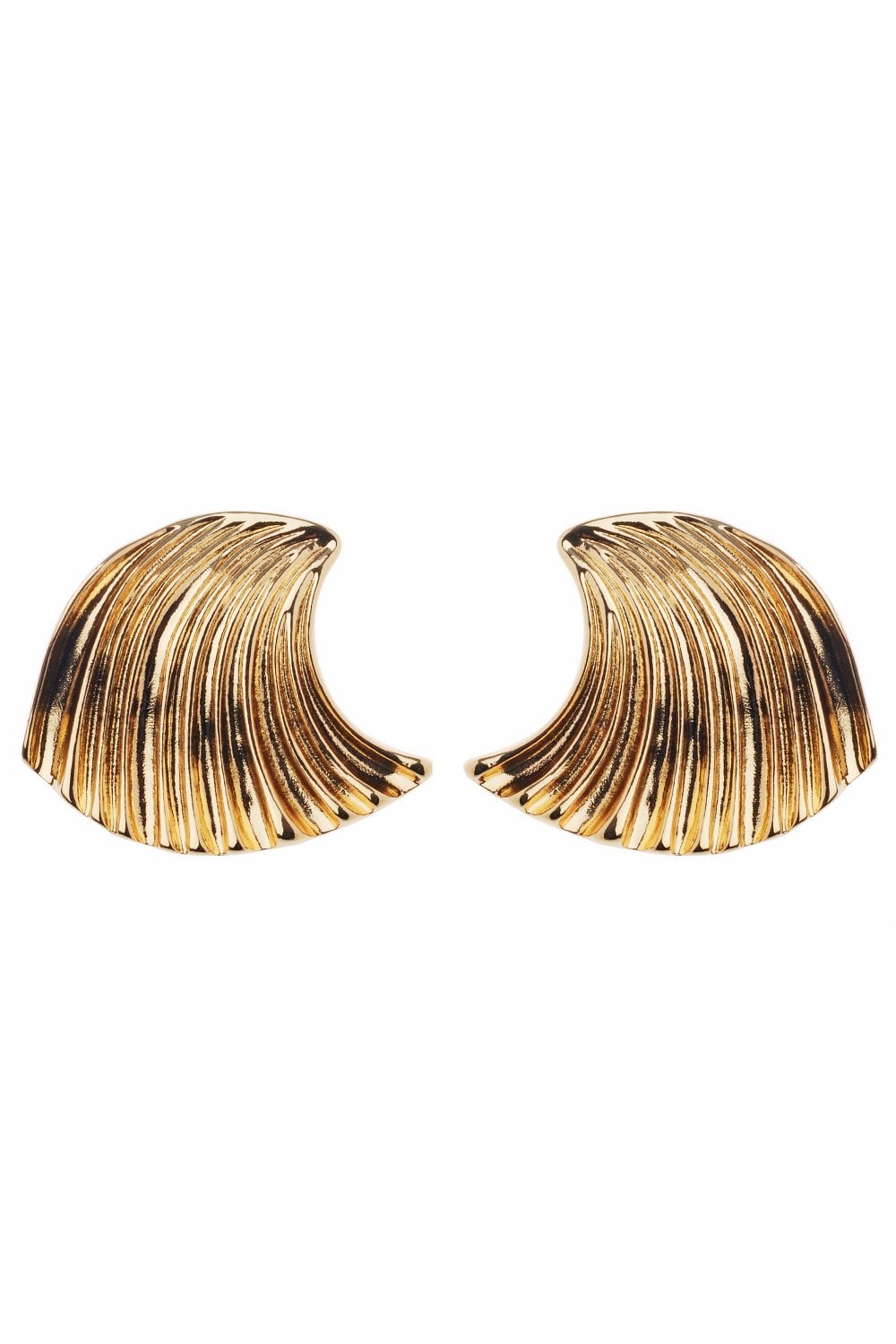 Bold and Chic Oversized Fan Design Post Earring