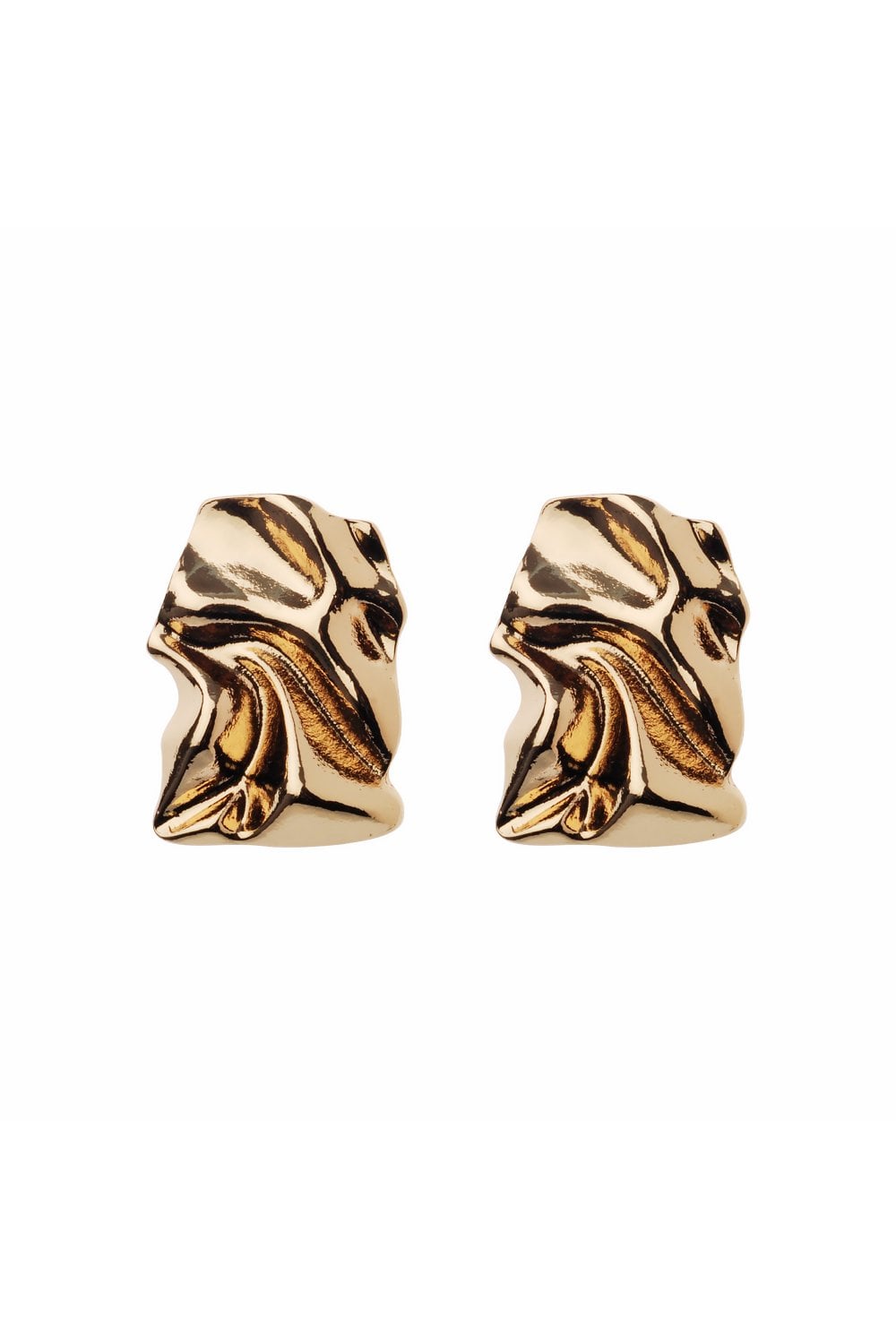 Chic Urban Crinkle Rectangle Design Stud