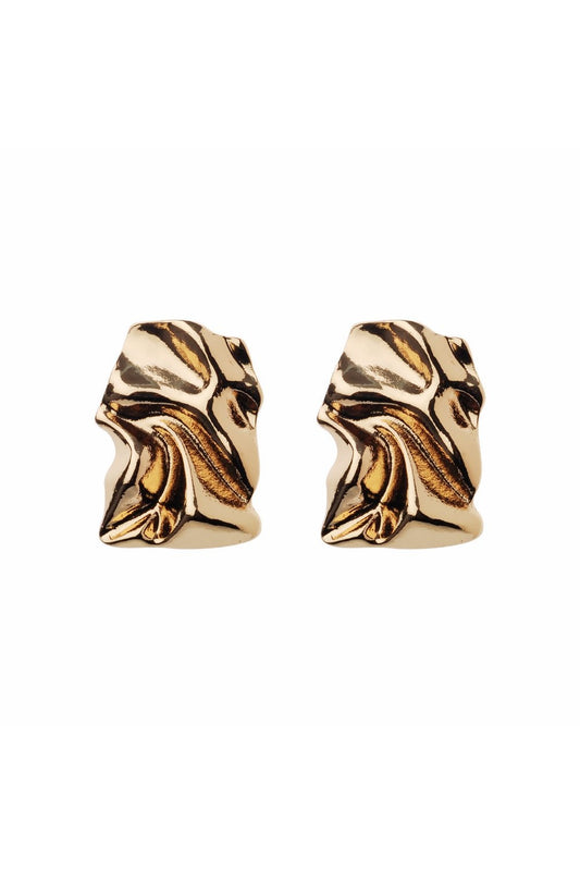 Chic Urban Crinkle Rectangle Design Stud