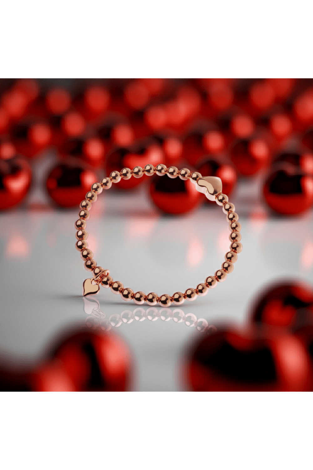 Heartbeat Charm Ball Bracelet